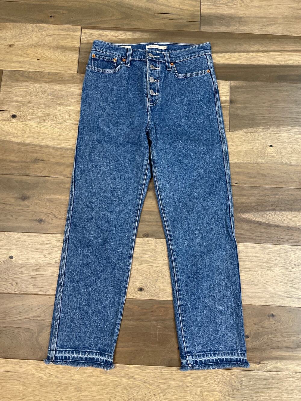 Levi’s Premium Wedgie Straight Jeans Size 27 High Rise Cropped Button Fly